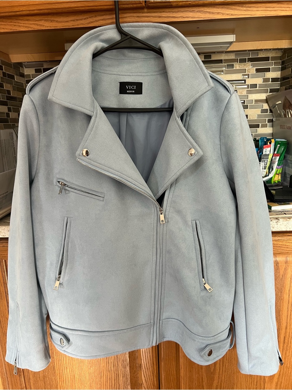 VICI Women's Light Blue Moto Jacket